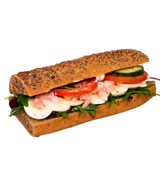 Æg og rejer sandwich